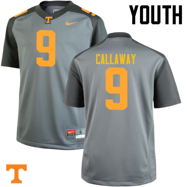 Youth #9 Marquez Callaway Tennessee Volunteers College Football Jerseys-Gray - Click Image to Close